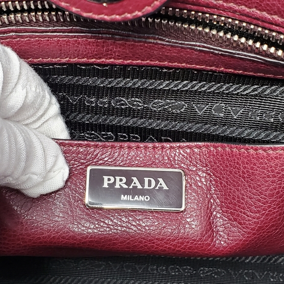 100% Auth Prada Leather Satchel Bag - Picture 13 of 14